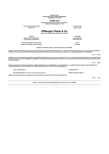 Vorschaubild JPMorgan Chase 10-Q Quartalsbericht 2016 