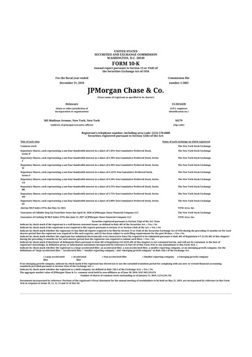 Thumbnail JPMorgan Chase 10-K Annual Report 2018