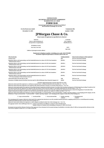 Thumbnail JPMorgan Chase 10-K Annual Report 2019