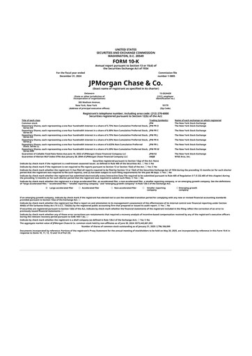 Thumbnail JPMorgan Chase 10-K Annual Report 2024