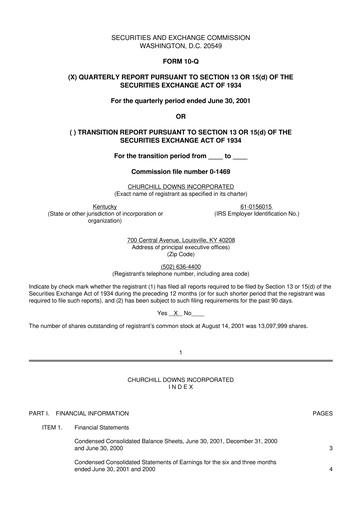 Vorschaubild Churchill Downs 10-Q Quartalsbericht  