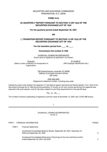 Vorschaubild Churchill Downs 10-Q Quartalsbericht  