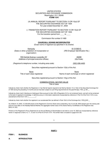 Thumbnail Churchill Downs 10-K Annual Report 