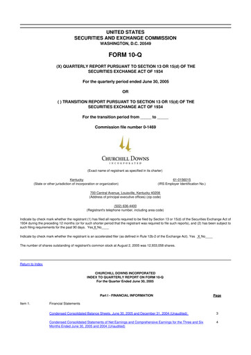 Vorschaubild Churchill Downs 10-Q Quartalsbericht  