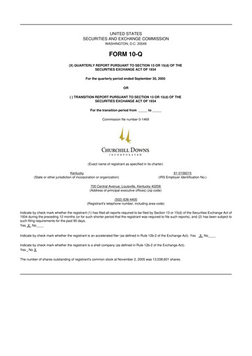 Thumbnail Churchill Downs 10-Q Quarterly Report FY 