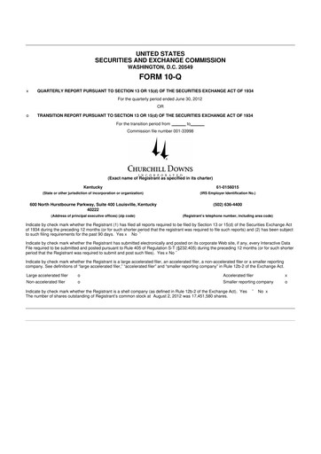 Vorschaubild Churchill Downs 10-Q Quartalsbericht  