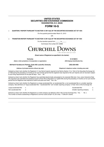 Vorschaubild Churchill Downs 10-Q Quartalsbericht  