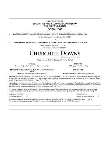 Vorschaubild Churchill Downs 10-Q Quartalsbericht  