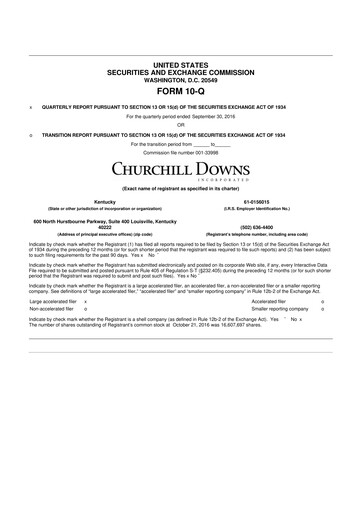 Vorschaubild Churchill Downs 10-Q Quartalsbericht  