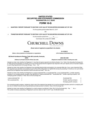 Vorschaubild Churchill Downs 10-Q Quartalsbericht  