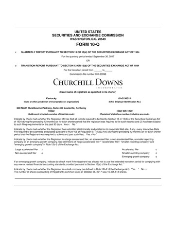 Vorschaubild Churchill Downs 10-Q Quartalsbericht  