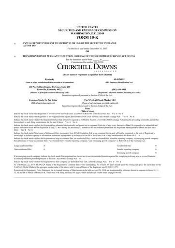 Thumbnail Churchill Downs 10-K Annual Report 2017