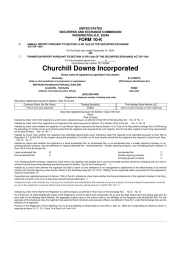 Vorschaubild Churchill Downs 10-K Jahresbericht 