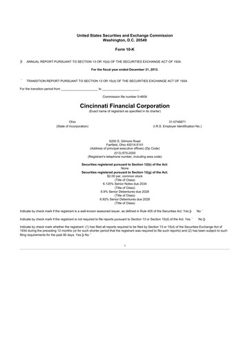 Thumbnail Cincinnati Financial
 10-K Annual Report 2013