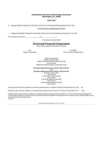 Thumbnail Cincinnati Financial
 10-K Annual Report 2015