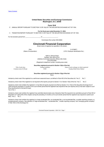 Thumbnail Cincinnati Financial
 10-K Annual Report 2024