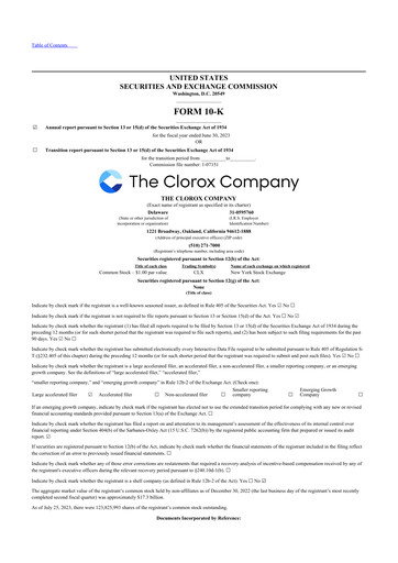 Thumbnail Clorox 10-K Annual Report 2023