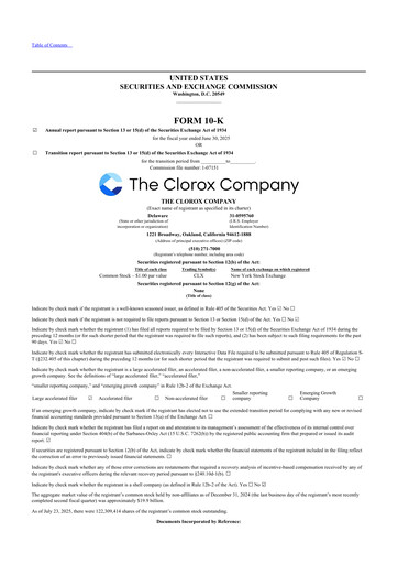 Thumbnail Clorox 10-K Annual Report 2025