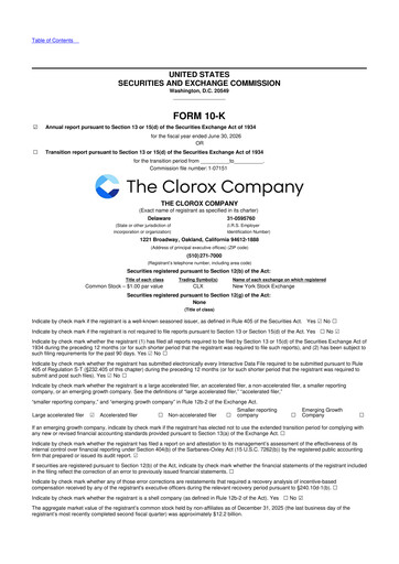 Thumbnail Clorox 10-K Annual Report 2026