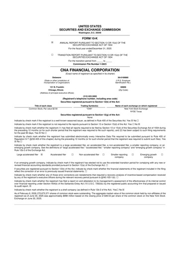 Thumbnail CNA Financial 10-K Annual Report 2025