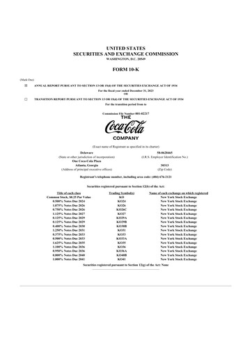 Thumbnail Coca-Cola 10-K Annual Report 2023