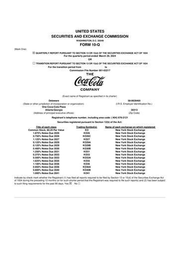 Vorschaubild Coca-Cola 10-Q Quartalsbericht 2024 