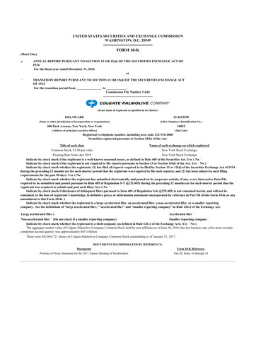 Thumbnail Colgate-Palmolive 10-K Annual Report 2016