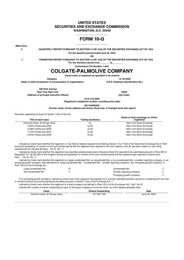 Thumbnail Colgate-Palmolive 10-Q Quarterly Report FY2024 