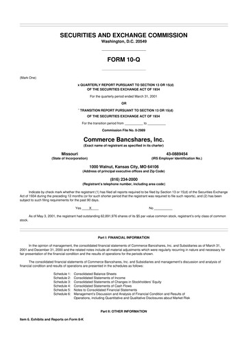 Vorschaubild Commerce Bancshares
 10-Q Quartalsbericht  