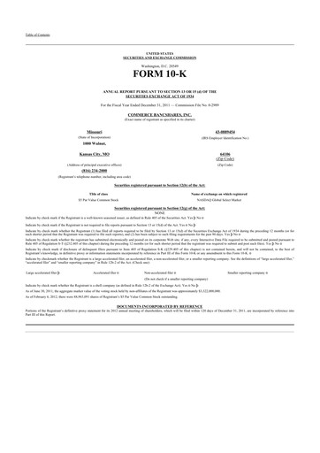 Thumbnail Commerce Bancshares
 10-K Annual Report 2011