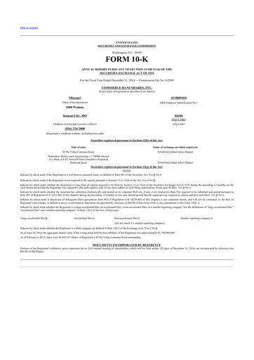 Thumbnail Commerce Bancshares
 10-K Annual Report 2014