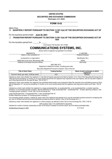 Thumbnail SUNation Energy Inc. 10-Q Quarterly Report FY2021 