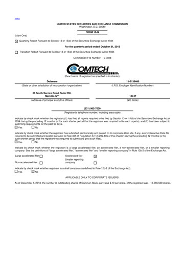 Thumbnail Comtech Telecommunications 10-Q Quarterly Report FY2014 