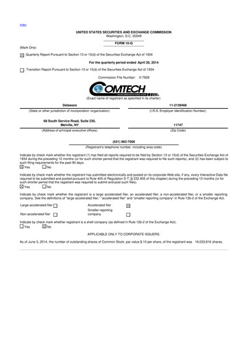 Thumbnail Comtech Telecommunications 10-Q Quarterly Report FY2014 