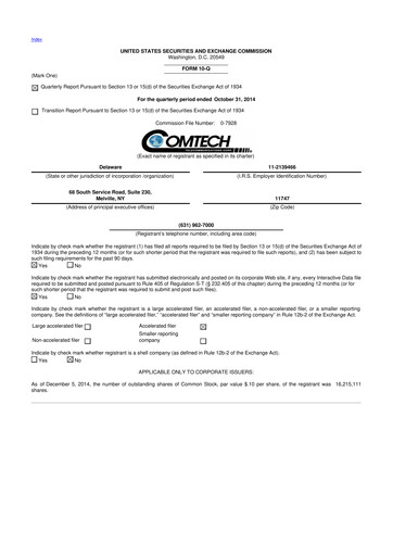 Thumbnail Comtech Telecommunications 10-Q Quarterly Report FY2015 