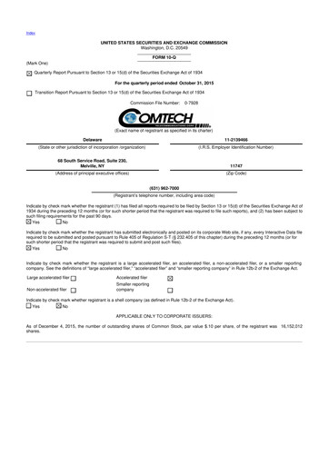 Thumbnail Comtech Telecommunications 10-Q Quarterly Report FY2016 