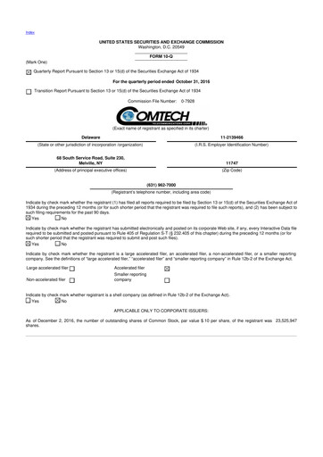 Thumbnail Comtech Telecommunications 10-Q Quarterly Report FY2017 