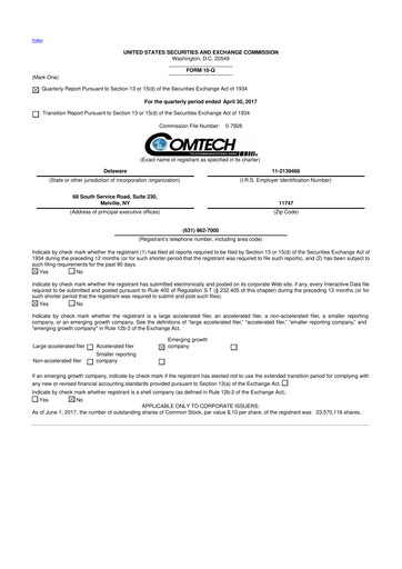 Thumbnail Comtech Telecommunications 10-Q Quarterly Report FY2017 