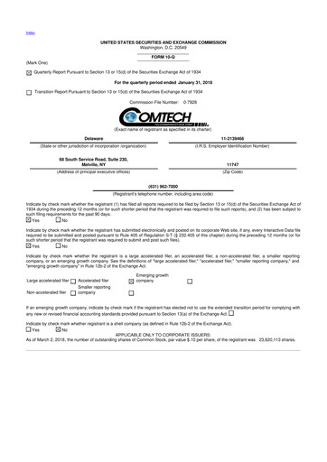 Thumbnail Comtech Telecommunications 10-Q Quarterly Report FY2018 