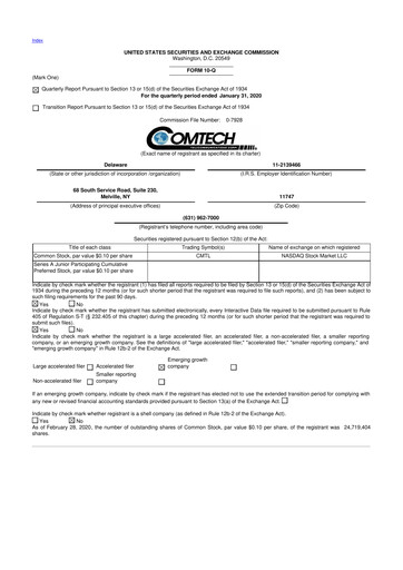 Thumbnail Comtech Telecommunications 10-Q Quarterly Report FY2020 