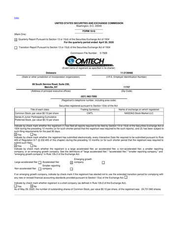 Thumbnail Comtech Telecommunications 10-Q Quarterly Report FY2020 