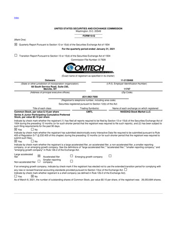 Thumbnail Comtech Telecommunications 10-Q Quarterly Report FY2021 