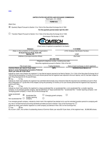 Thumbnail Comtech Telecommunications 10-Q Quarterly Report FY2021 