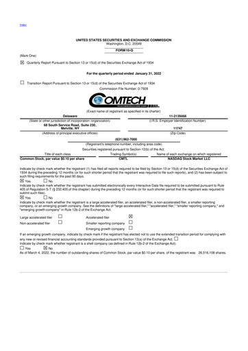 Thumbnail Comtech Telecommunications 10-Q Quarterly Report FY2022 