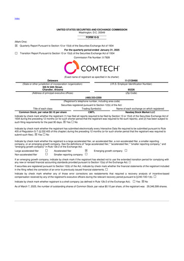 Thumbnail Comtech Telecommunications 10-Q Quarterly Report FY2025 