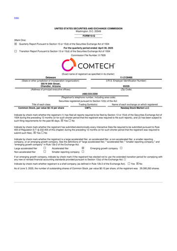 Thumbnail Comtech Telecommunications 10-Q Quarterly Report FY2025 