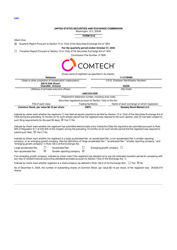 Thumbnail Comtech Telecommunications 10-Q Quarterly Report FY2026 