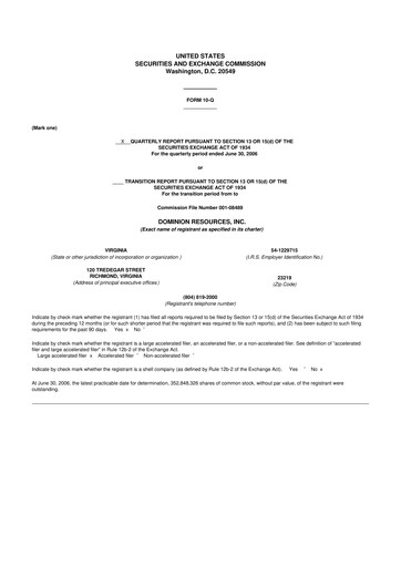 Thumbnail Dominion Energy 10-Q Quarterly Report FY 