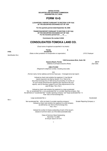 Vorschaubild CTO Realty Growth 10-Q Quartalsbericht  