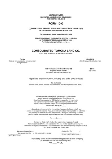 Vorschaubild CTO Realty Growth 10-Q Quartalsbericht  